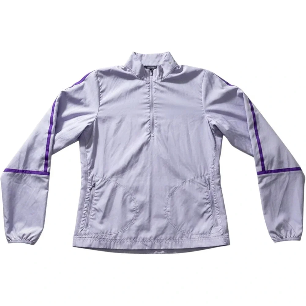 Nike Golf Womens S Windbreaker Pullover 1/4 Zip Reflective Purple Golf Running